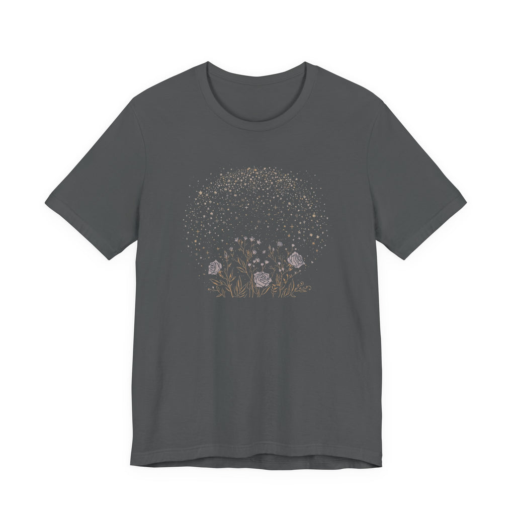 Starlit Rose Garden Celestial Graphic T-Shirt