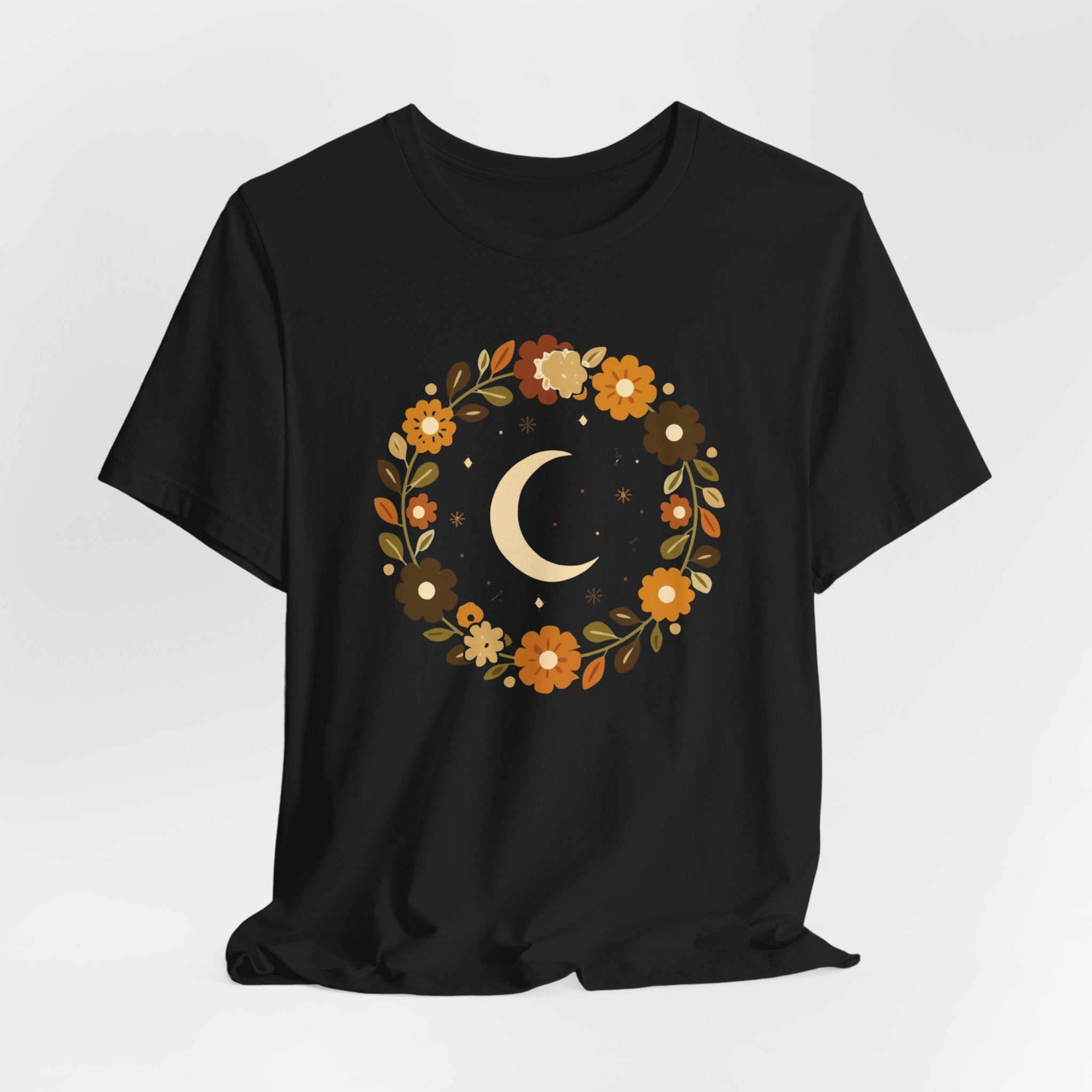 Retro Celestial Floral Wreath T-Shirt