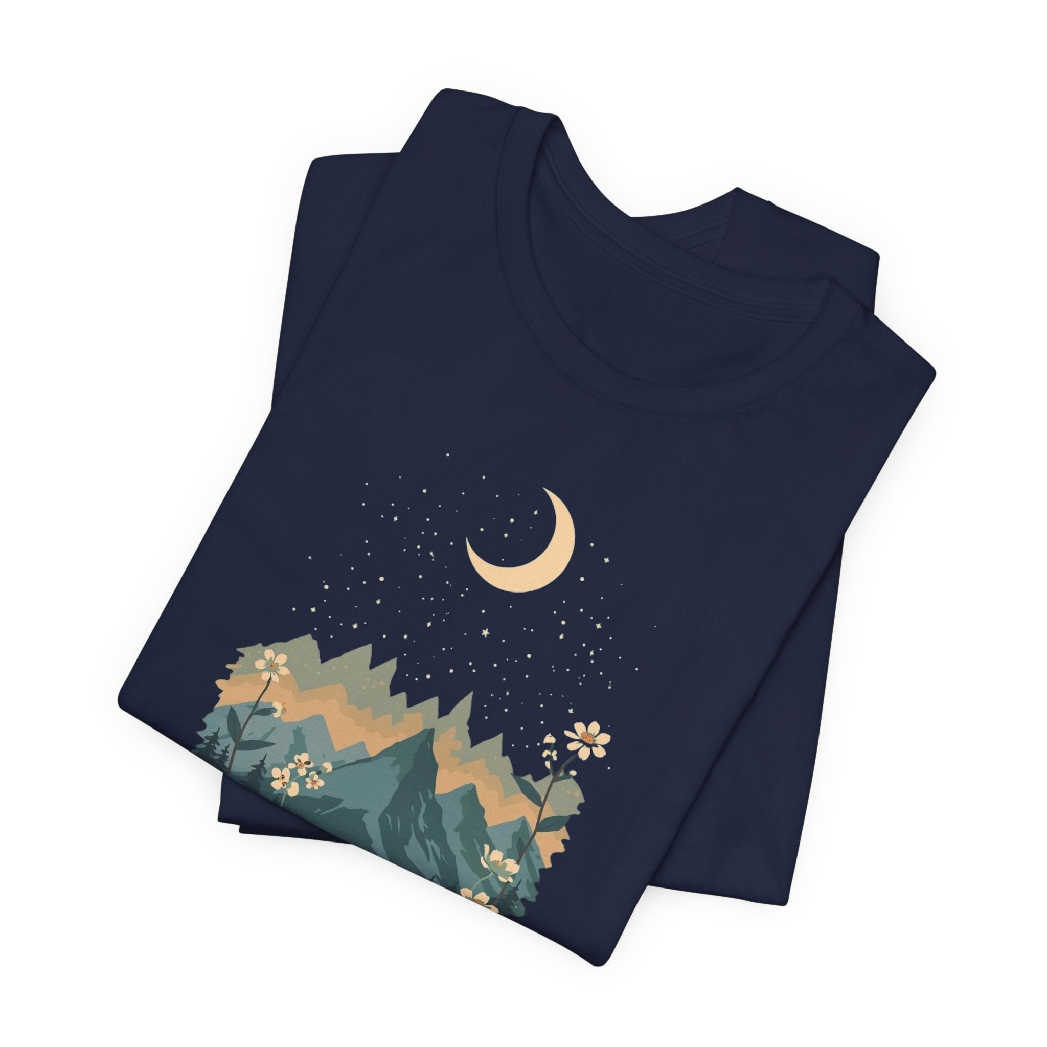 Moonlit Mountain Camping Graphic T-Shirt