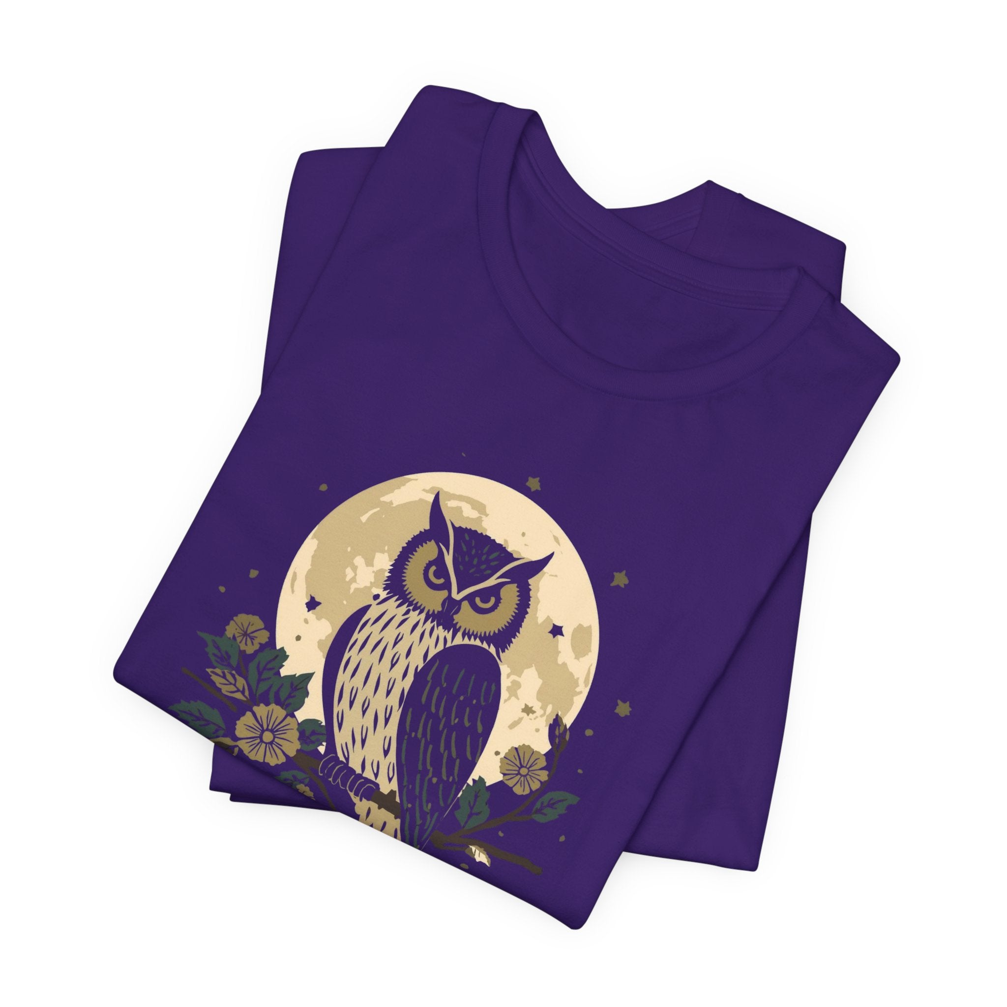 Moonlit Owl Botanical Graphic T-Shirt