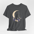 Moonlit Wolf Wildflower Graphic T-Shirt