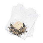 Celestial Moon & Roses Graphic T-Shirt