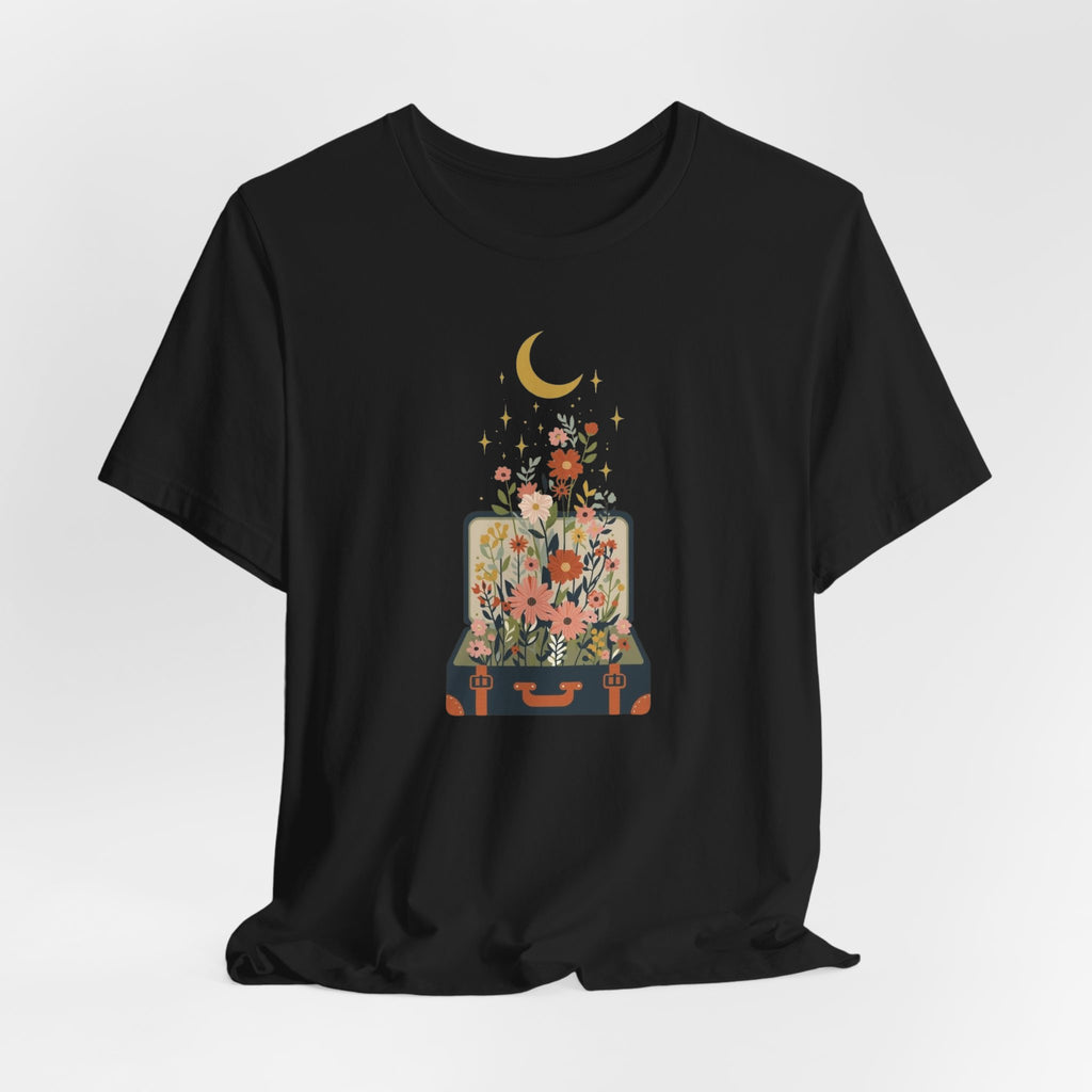 Blooming Suitcase Celestial Graphic T-Shirt