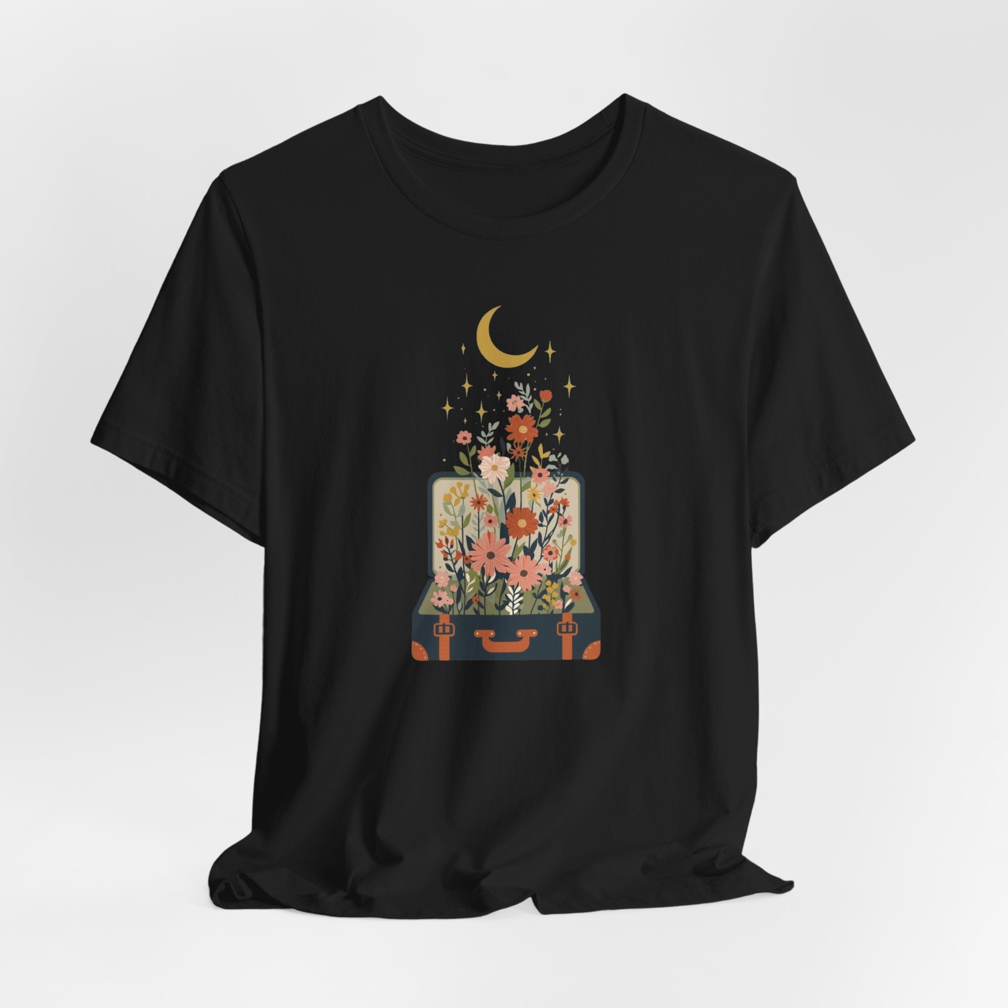 Blooming Suitcase Celestial Graphic T-Shirt