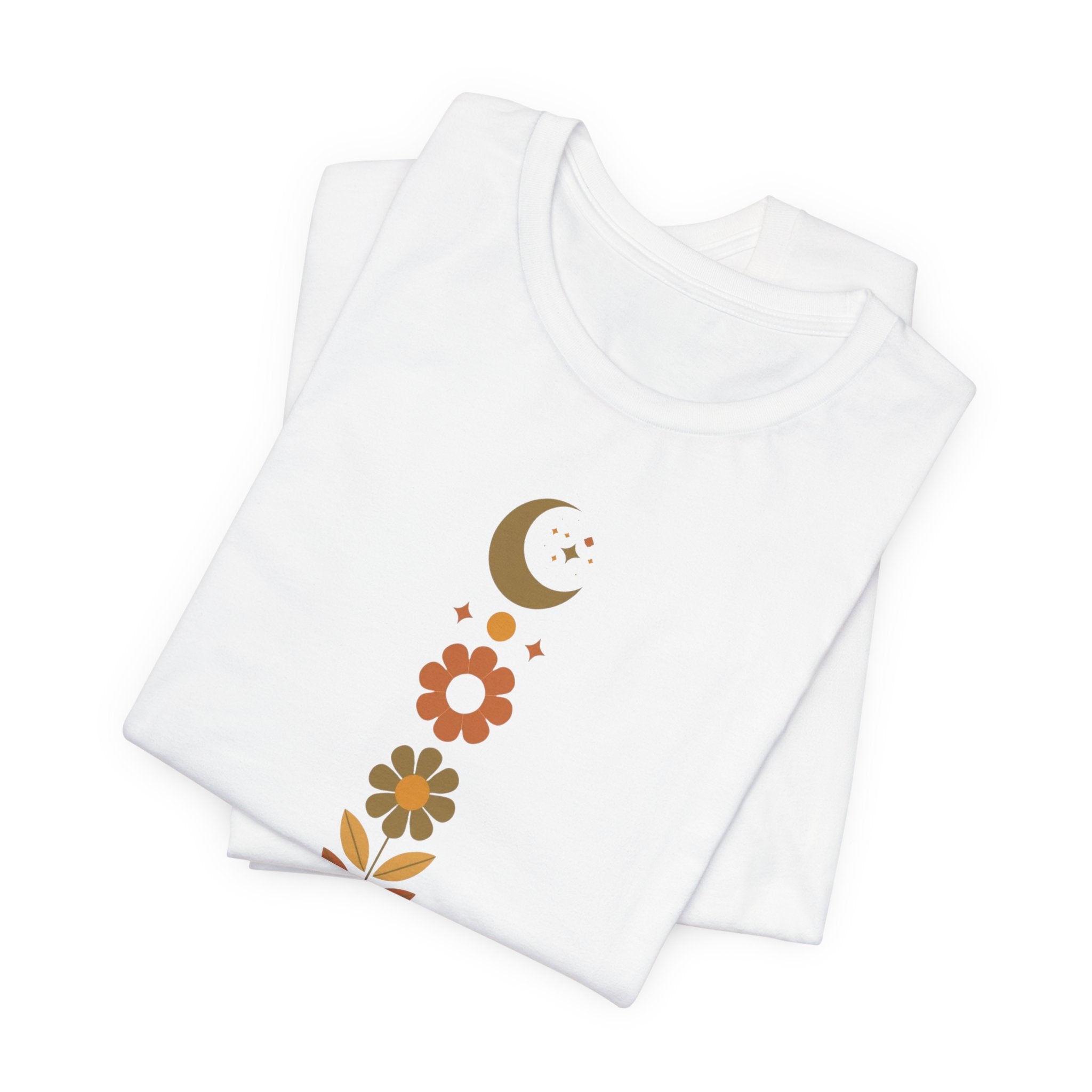 Retro Moon and Flowers T-Shirt