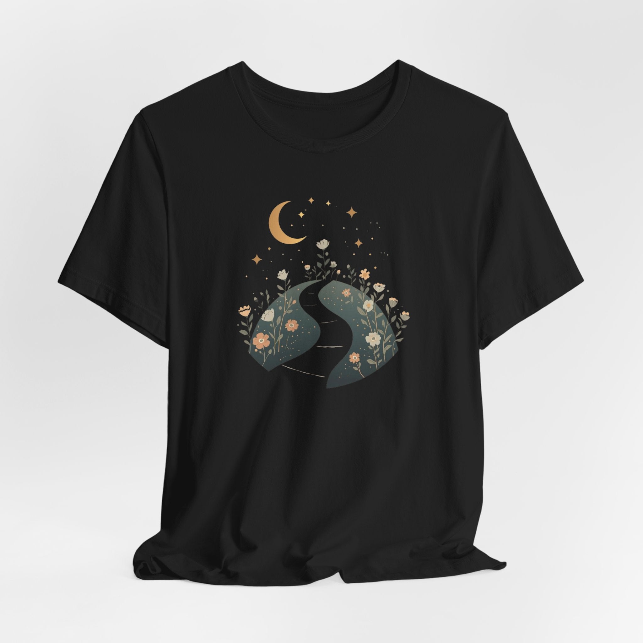 Moonlit Wildflower Path Graphic T-Shirt