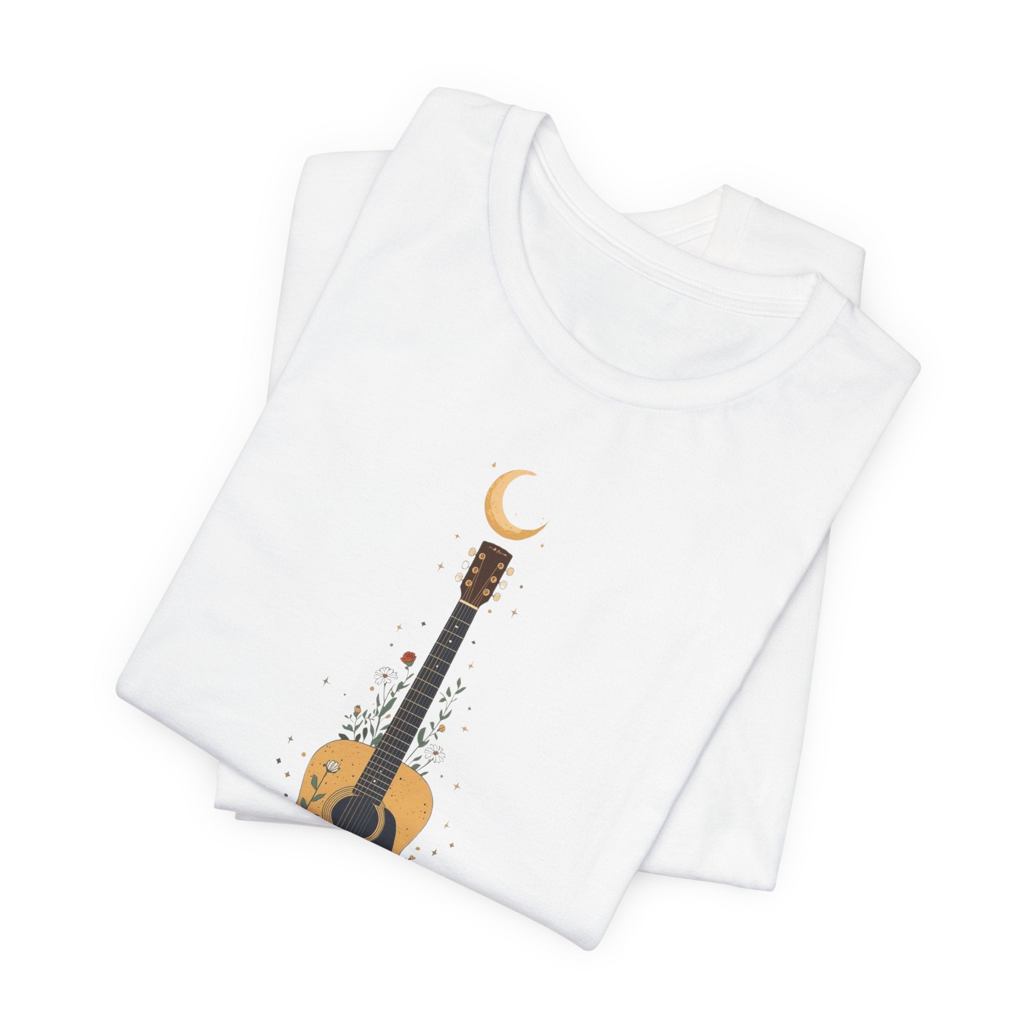 Celestial Floral Guitar Graphic T-Shirt