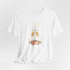 Celestial Champagne & Blush Florals Graphic T-Shirt