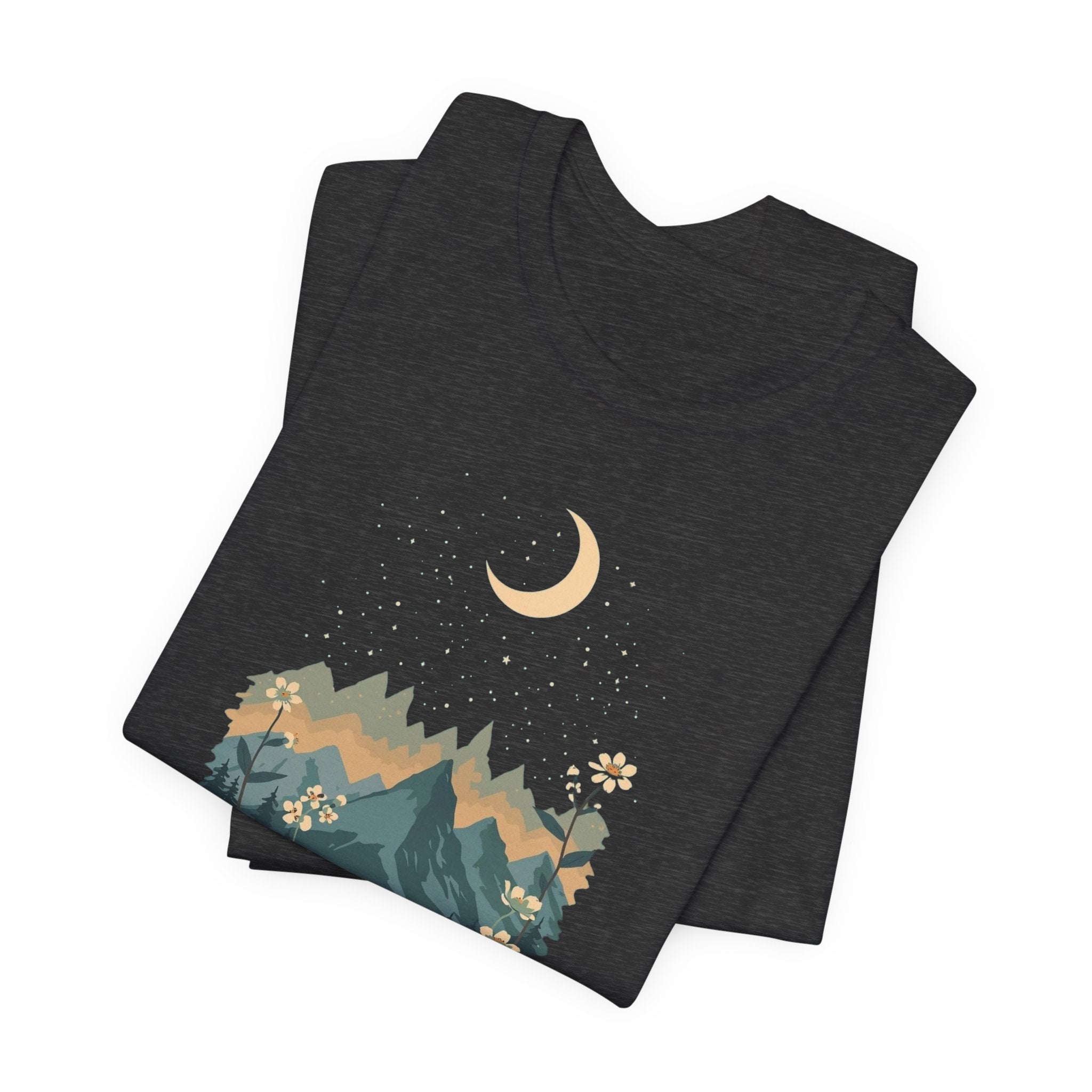 Moonlit Mountain Camping Graphic T-Shirt