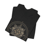 Celestial Compass Rose Floral Mandala Graphic T-Shirt