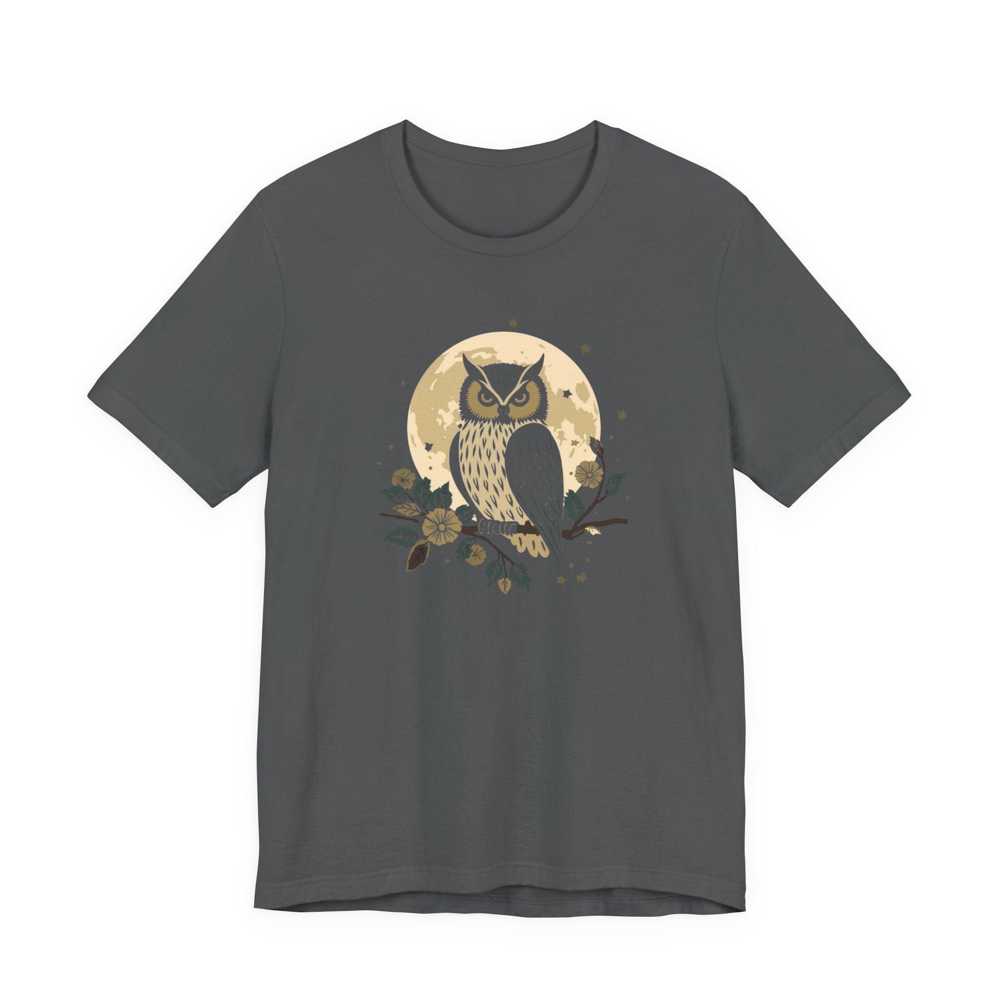 Moonlit Owl Botanical Graphic T-Shirt