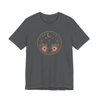 Minimal Celestial Floral Moon Graphic Tee