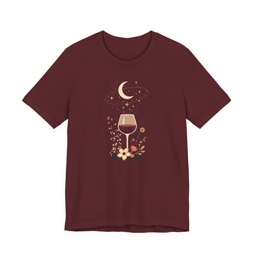 Celestial Wine & Wildflowers Graphic T-Shirt