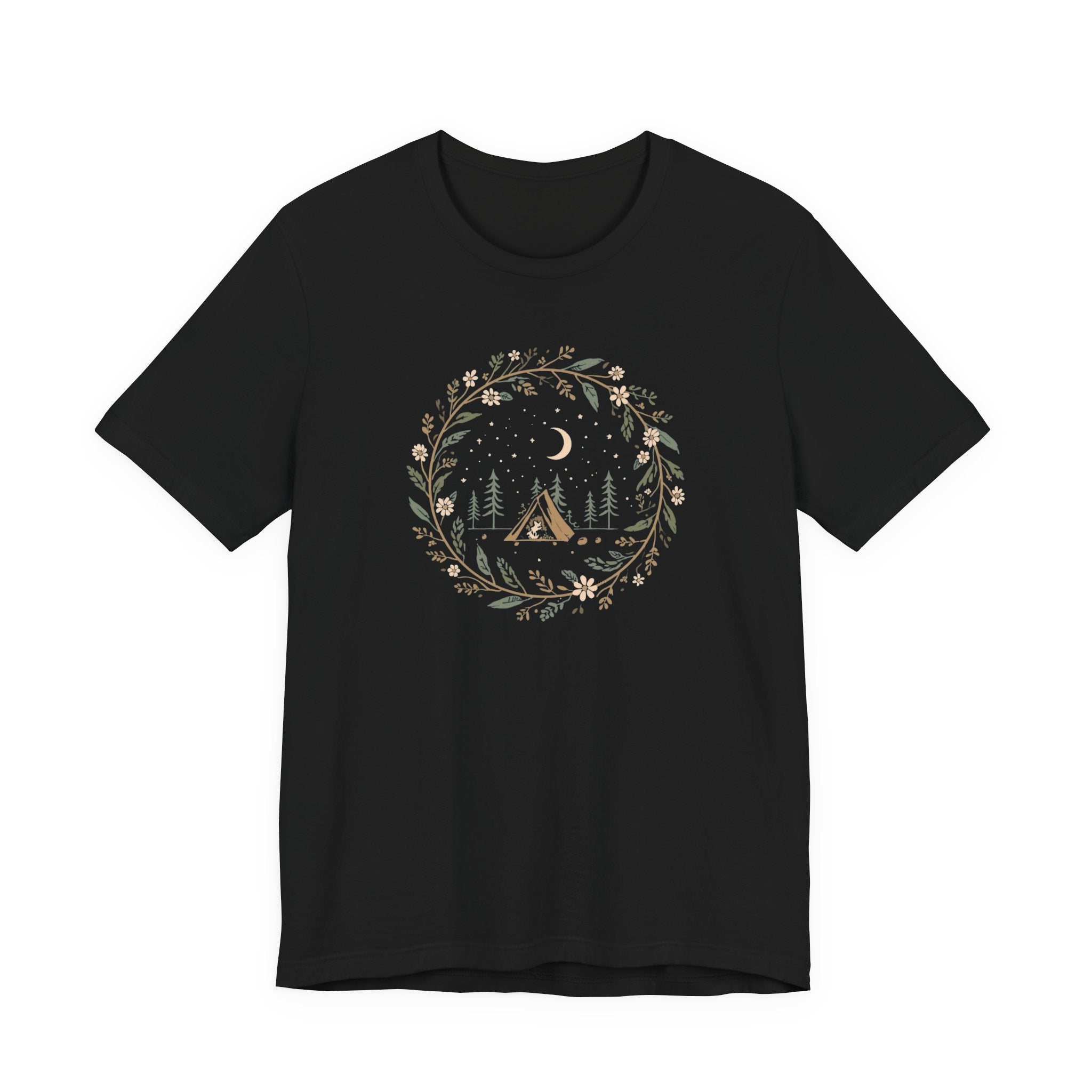 Moonlit Forest Camping Graphic T-Shirt