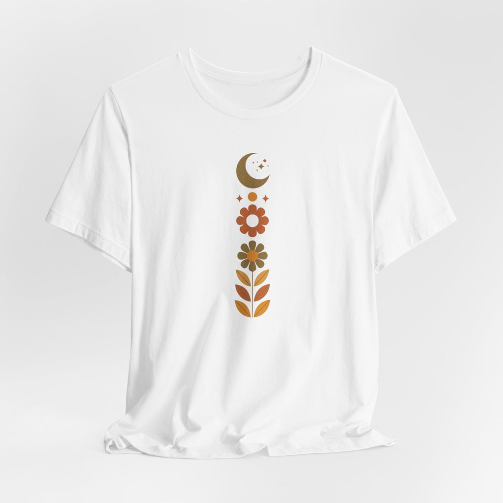 Retro Moon and Flowers T-Shirt