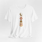 Retro Moon and Flowers T-Shirt