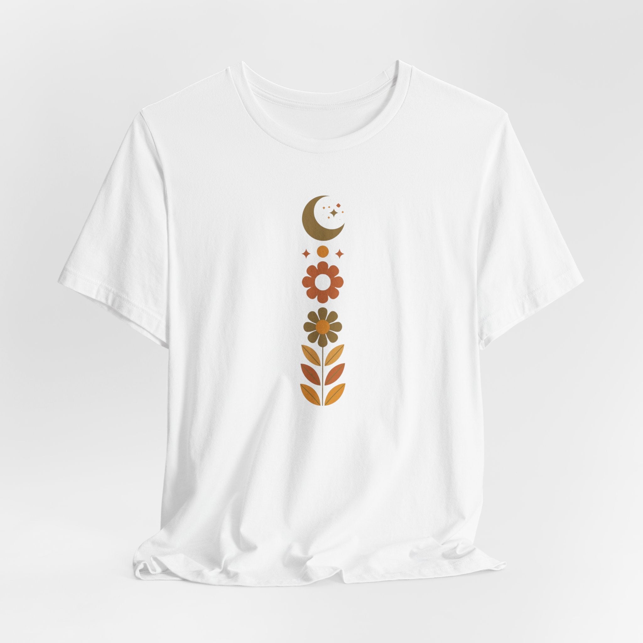Retro Moon and Flowers T-Shirt