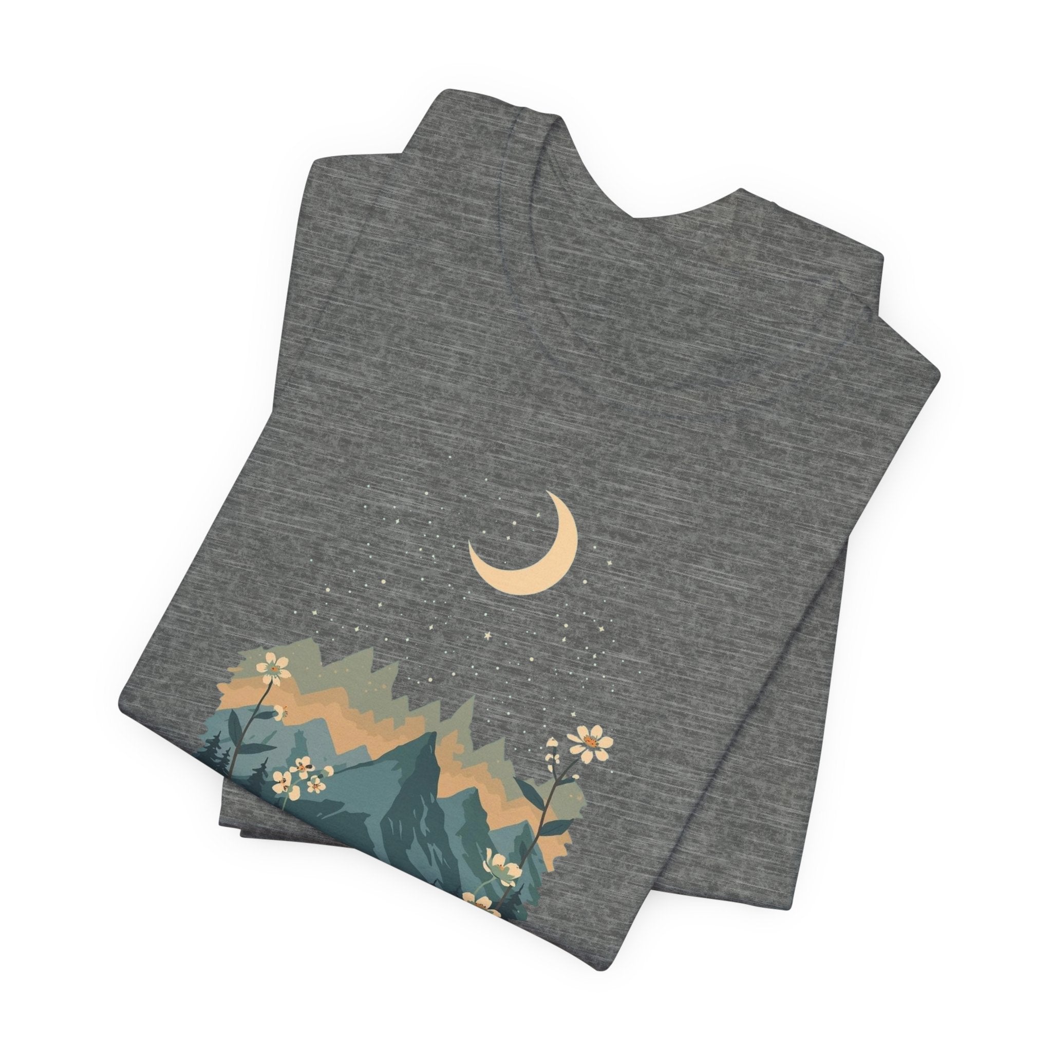 Moonlit Mountain Camping Graphic T-Shirt