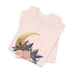 Golden Moon & Roses Celestial Graphic T-Shirt