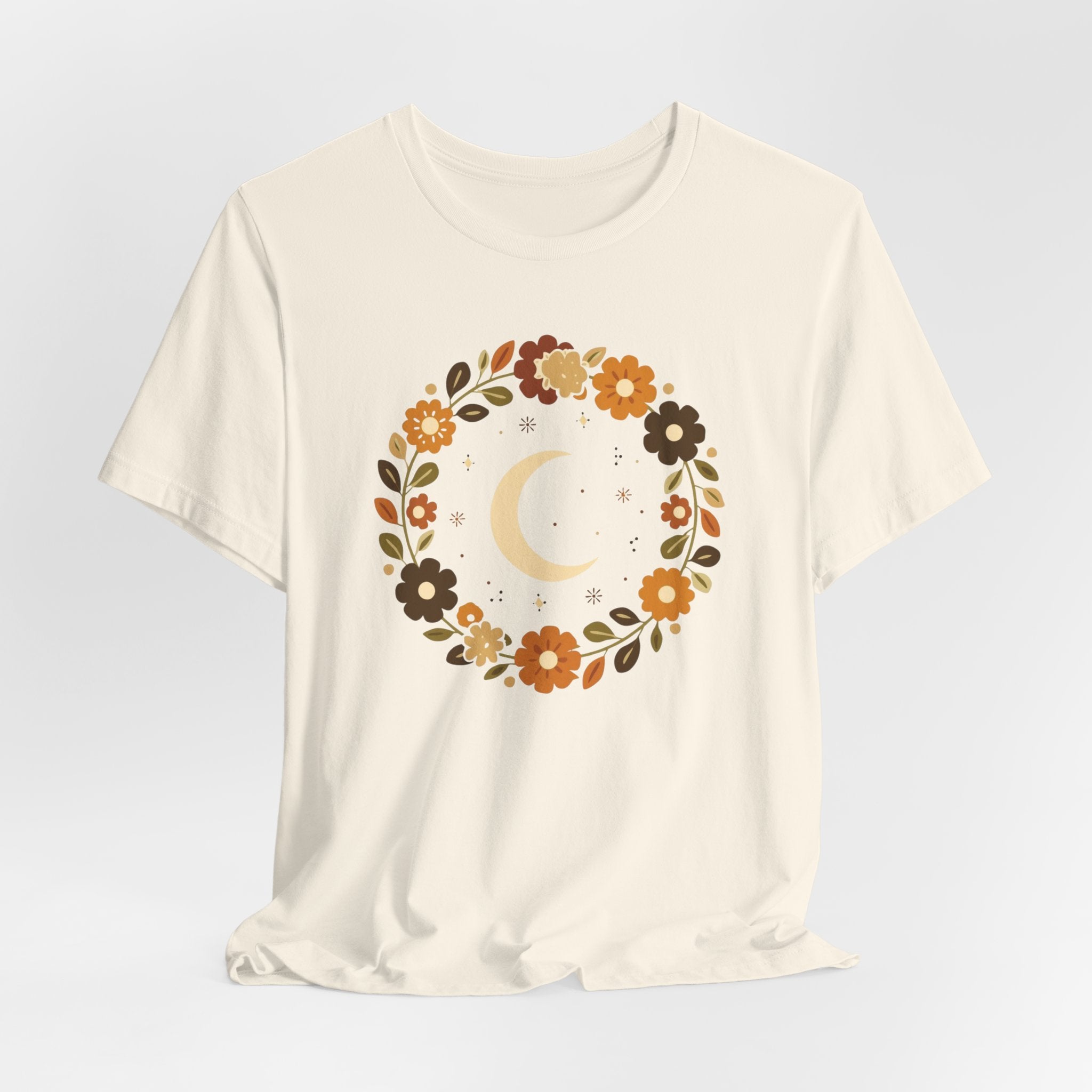 Retro Celestial Floral Wreath T-Shirt