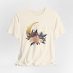 Golden Moon & Roses Celestial Graphic T-Shirt