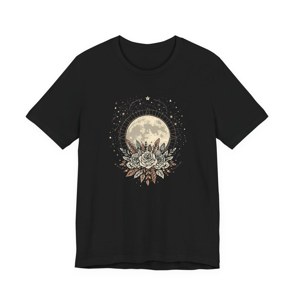 Full Moon & Flower Celestial Graphic T-Shirt