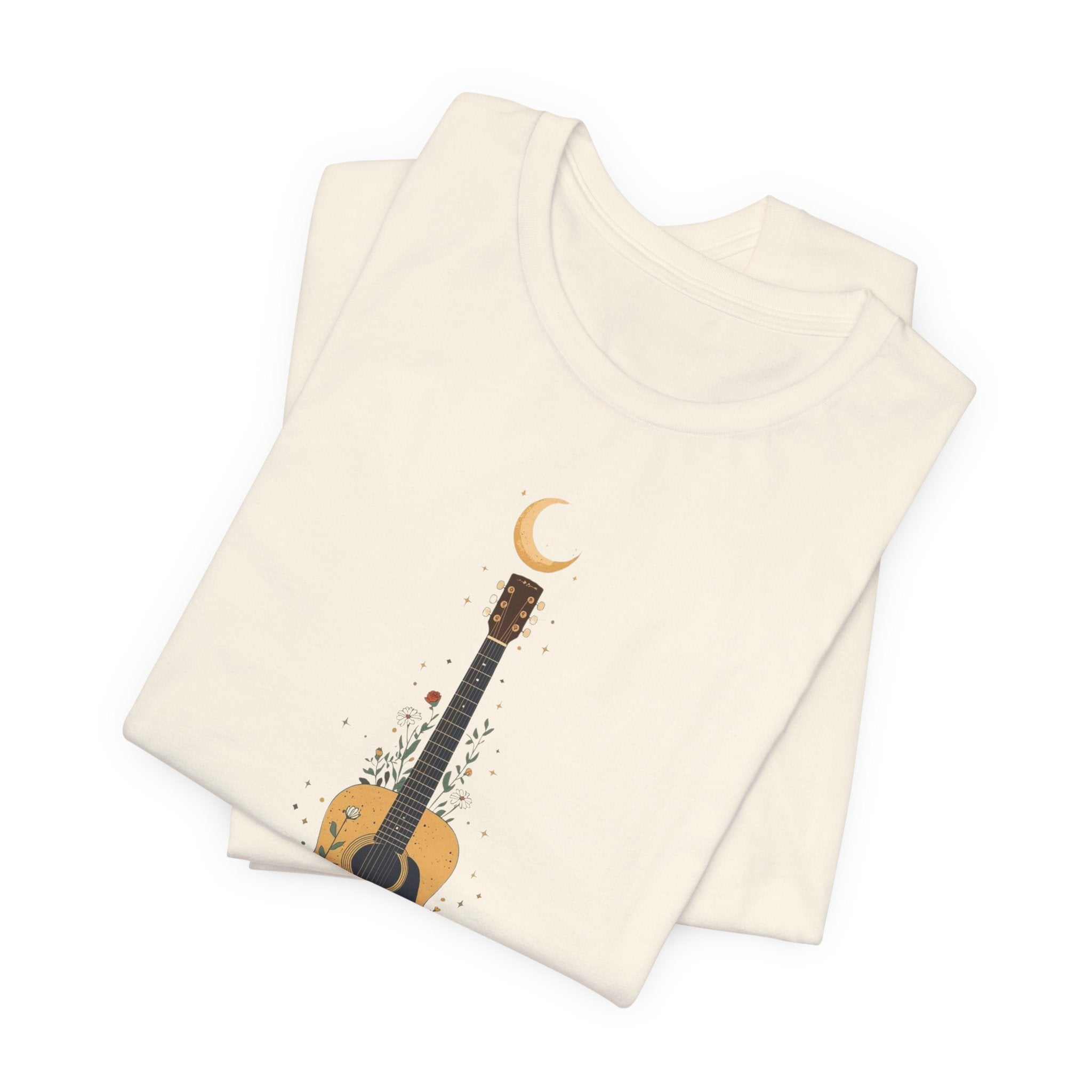 Celestial Floral Guitar Graphic T-Shirt