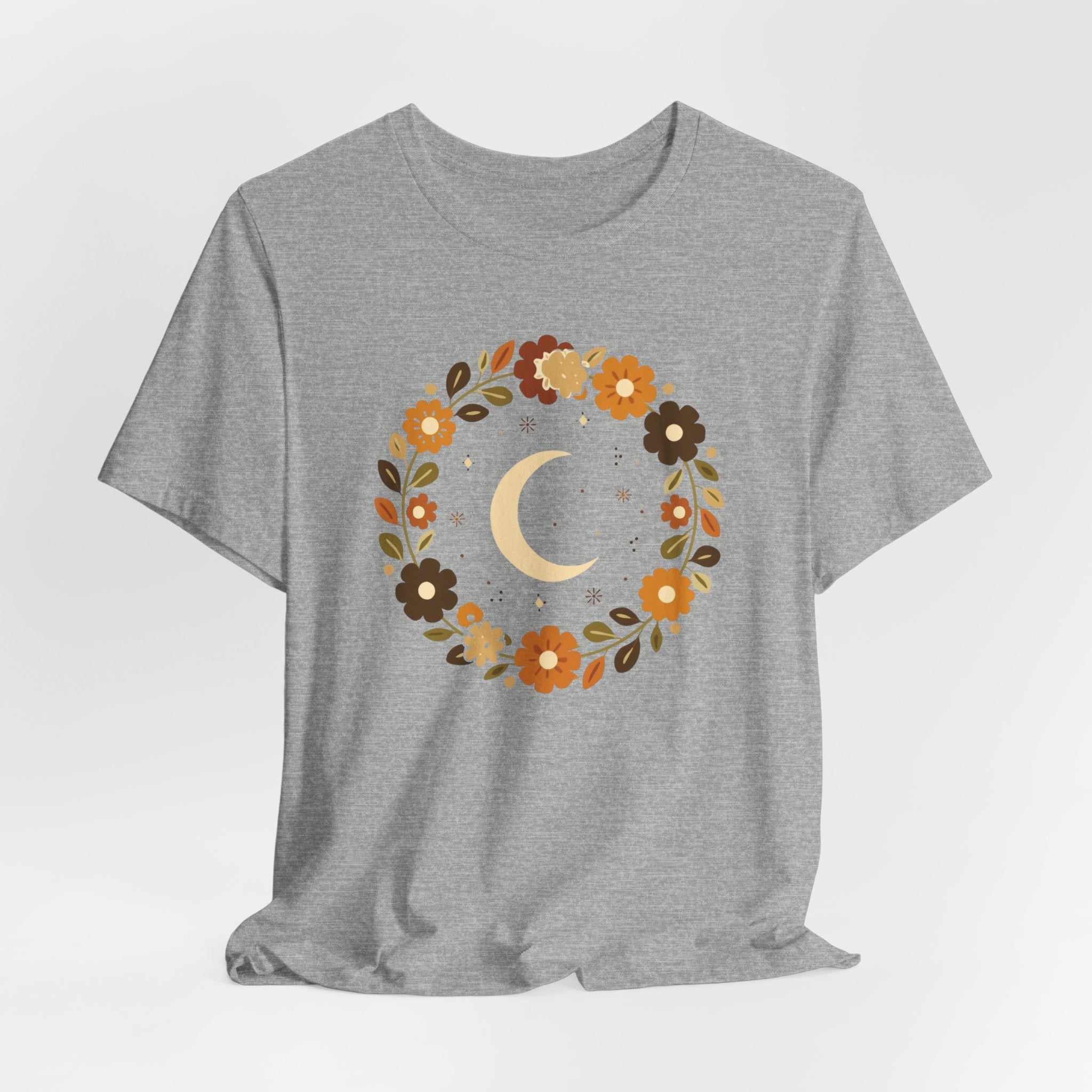 Retro Celestial Floral Wreath T-Shirt