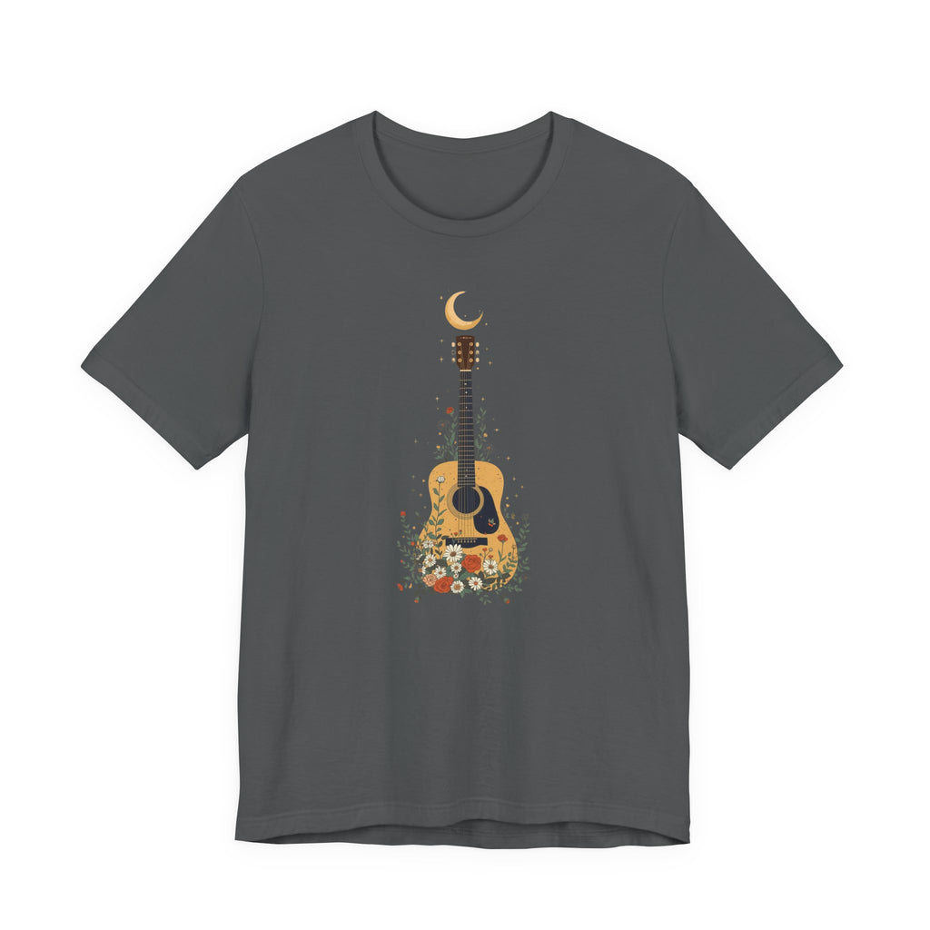 Celestial Floral Guitar Graphic T-Shirt