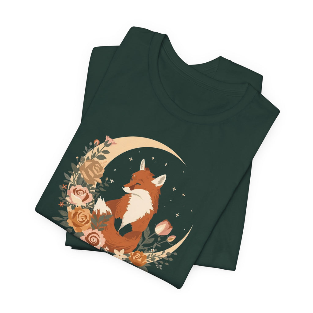Crescent Moon and Wildflower Fox T-Shirt