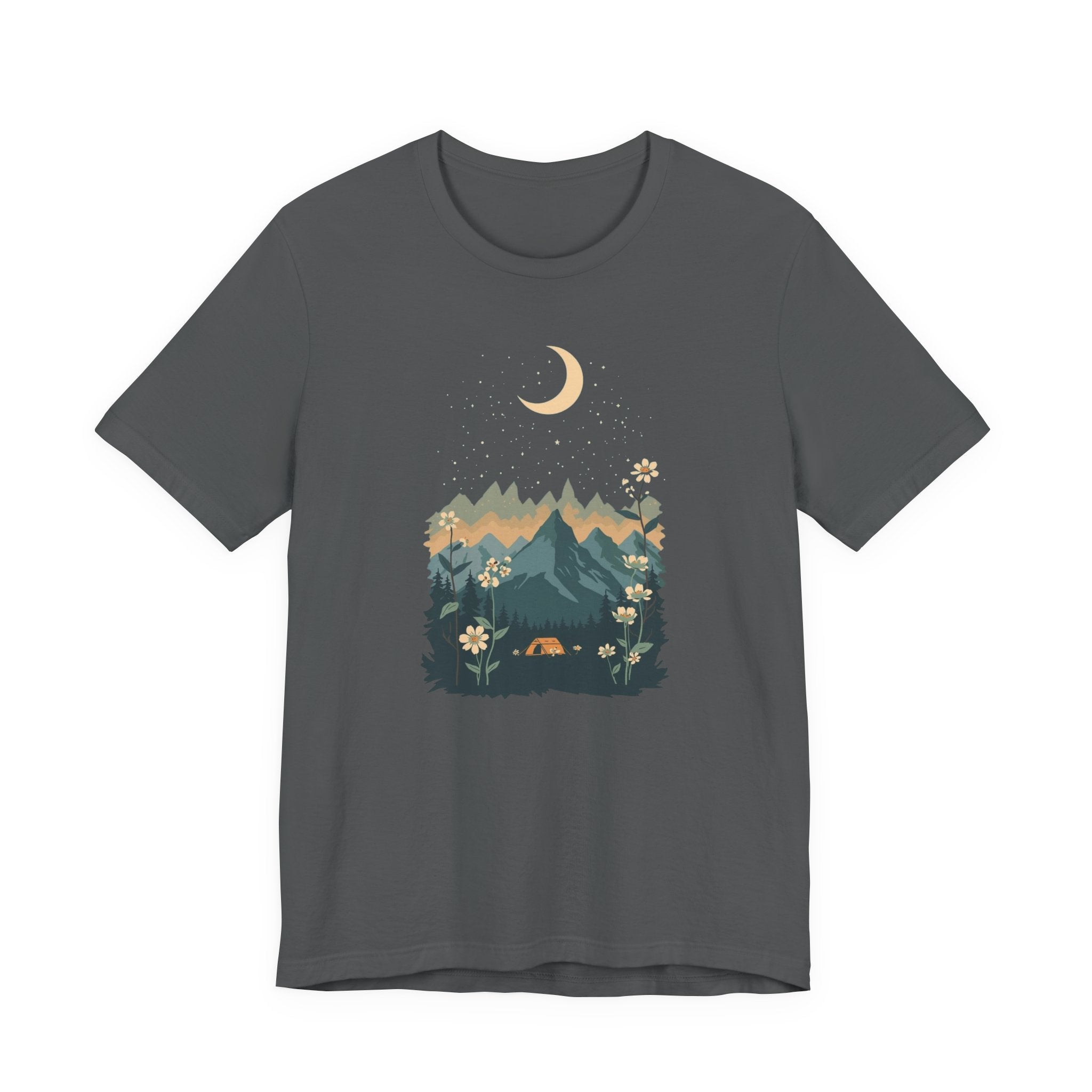 Moonlit Mountain Camping Graphic T-Shirt