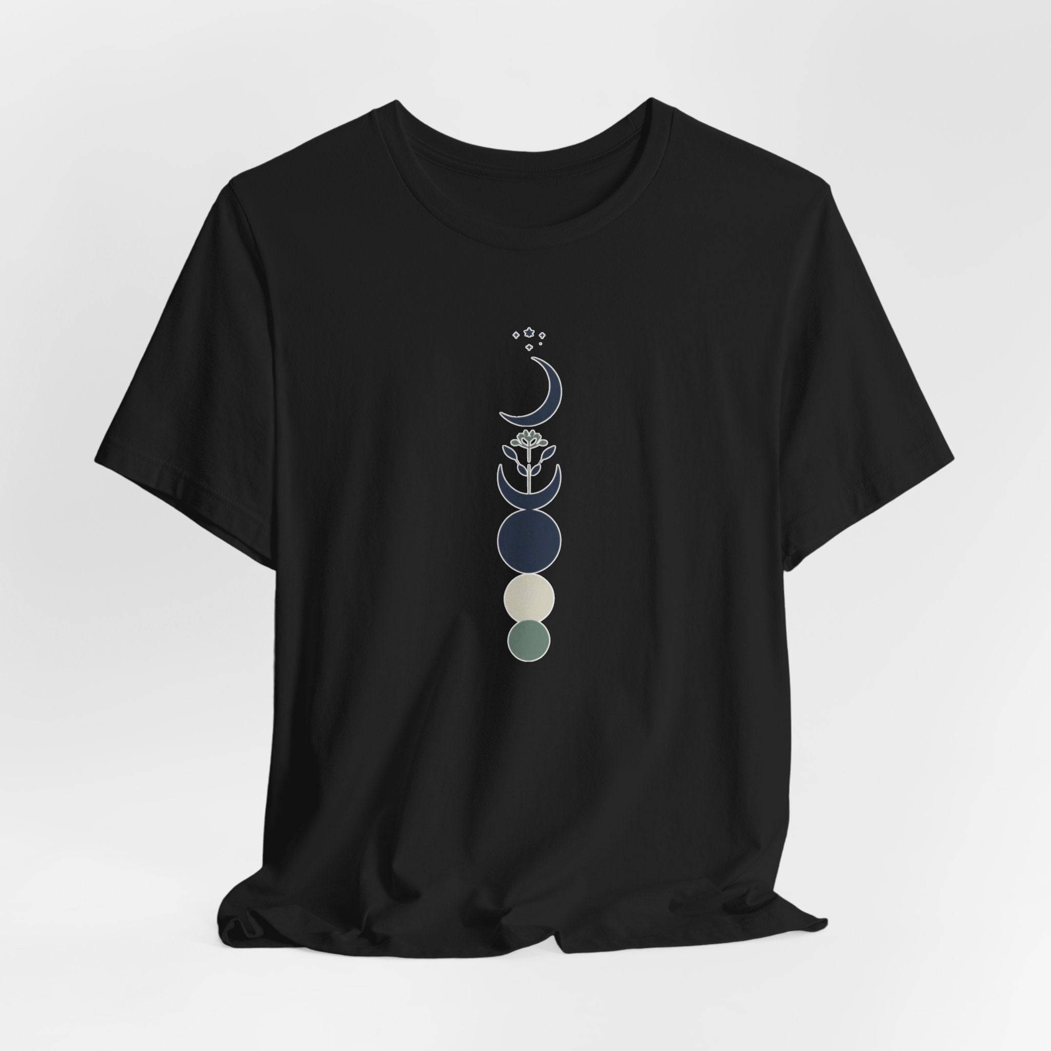 Blue Scandinavian Crescent Moon T-Shirt