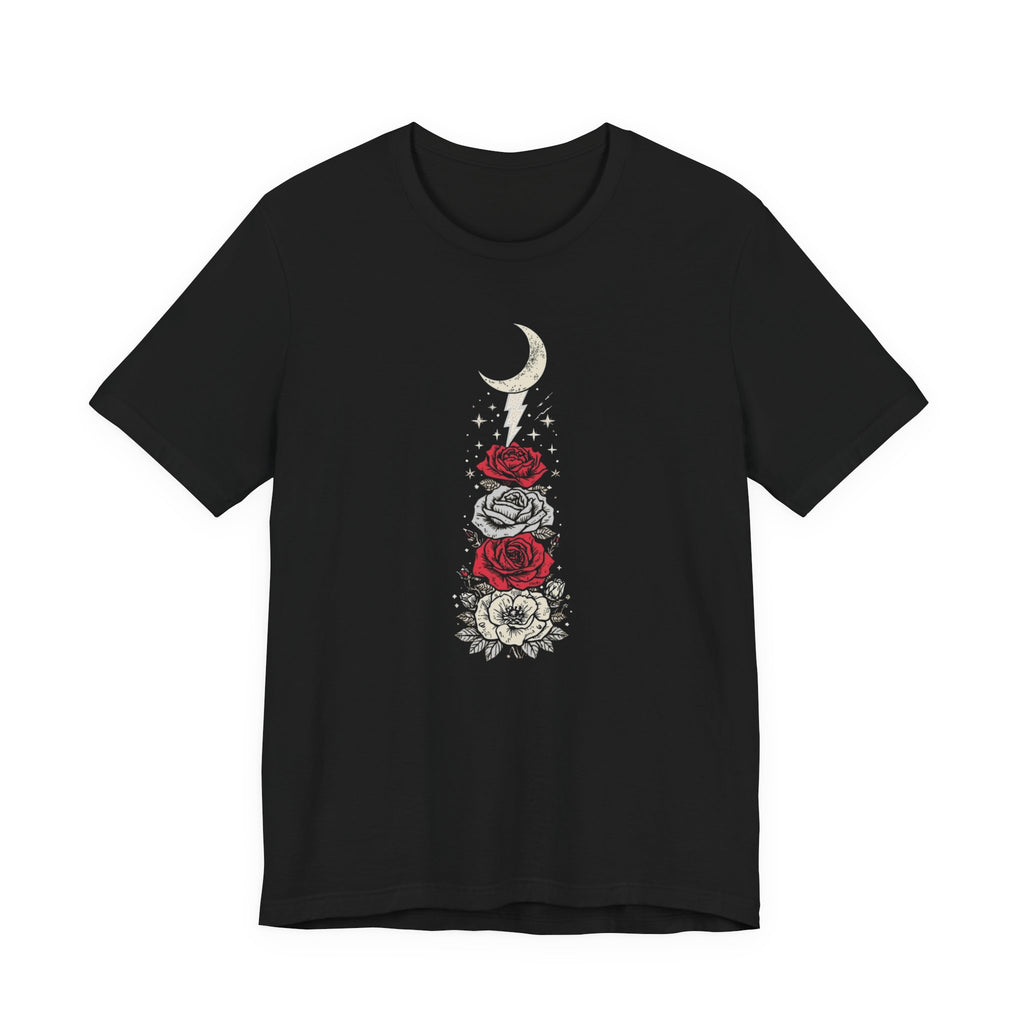 Moon & Lightning Rose Graphic T-Shirt