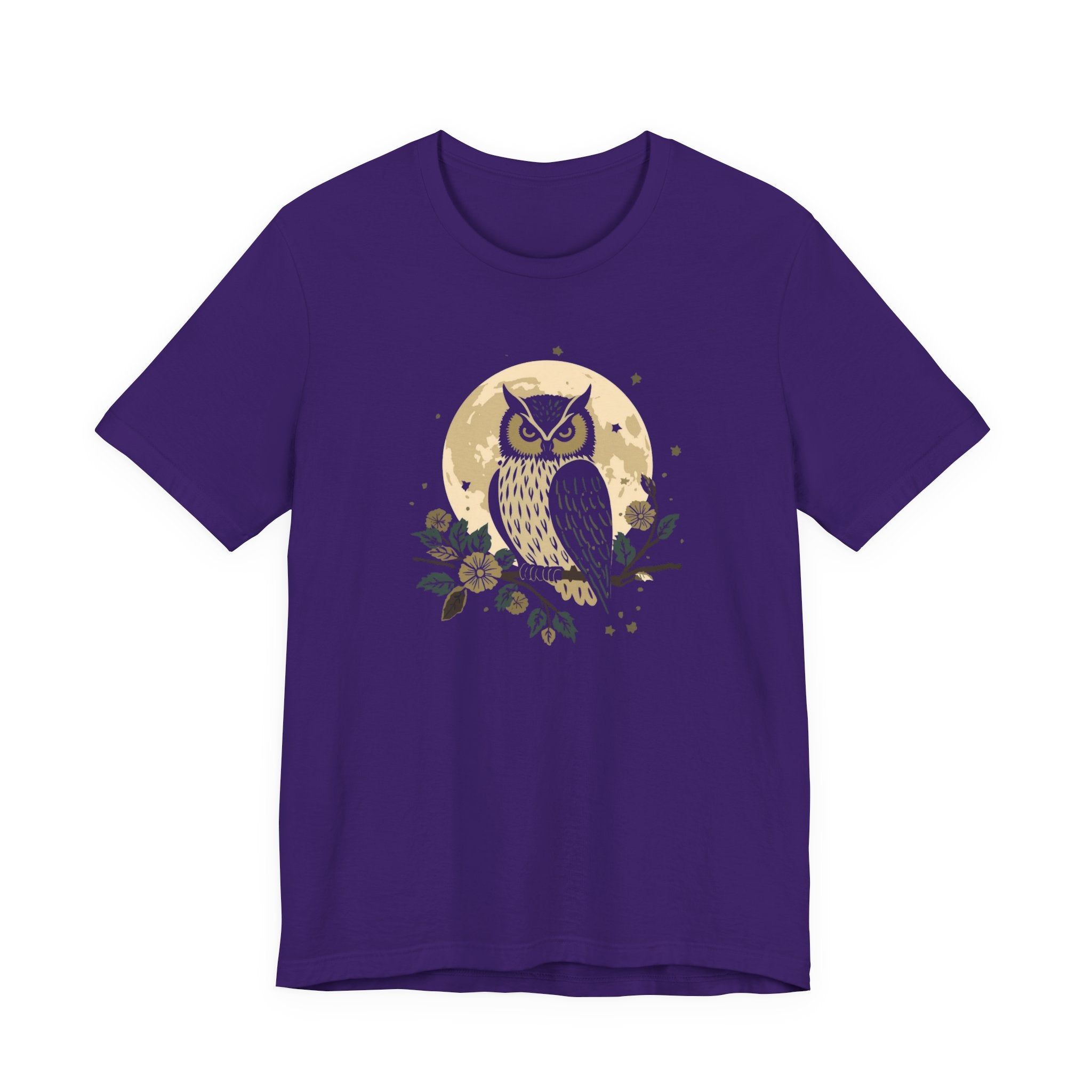 Moonlit Owl Botanical Graphic T-Shirt