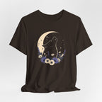 Moonlit Wolf Wildflower Graphic T-Shirt