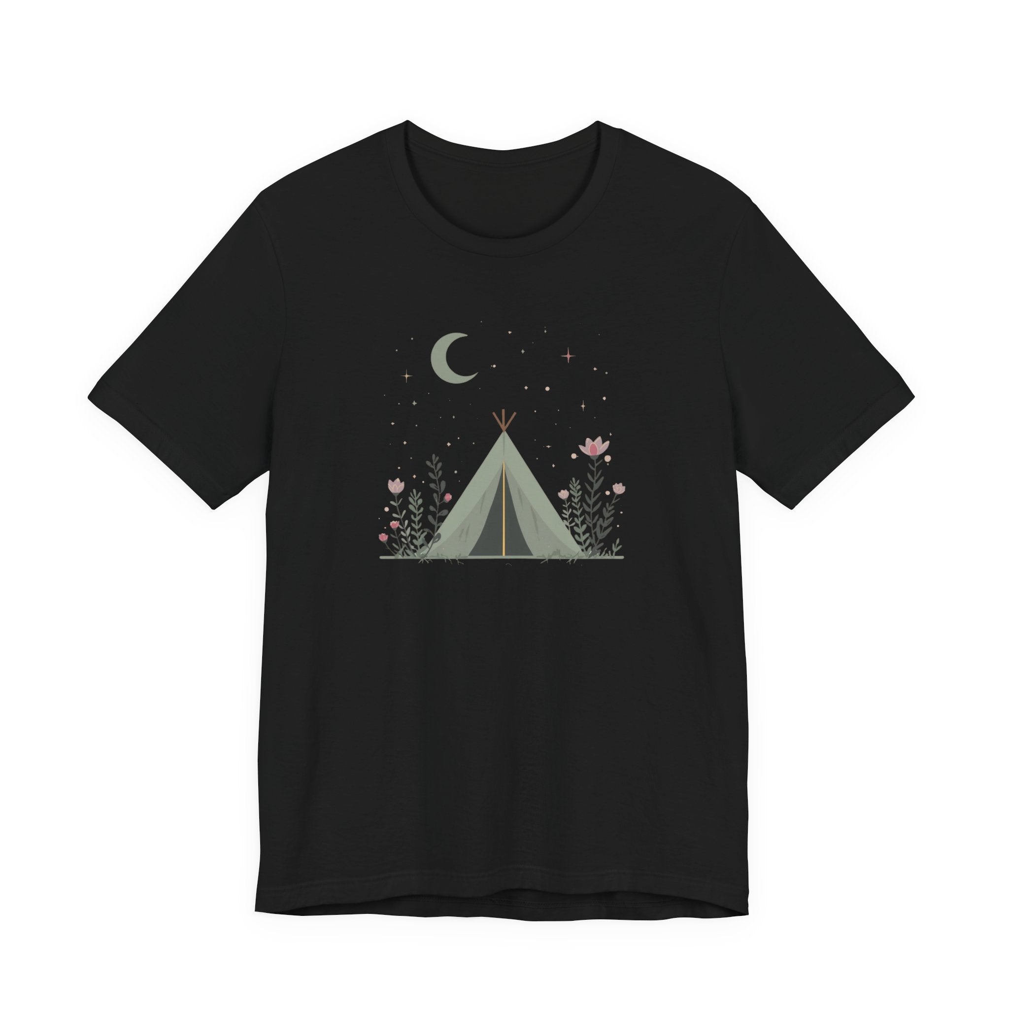 Moonlit Camping Tent Graphic T-Shirt