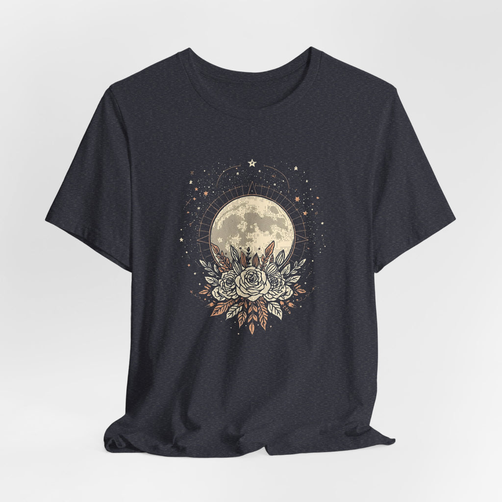 Full Moon & Flower Celestial Graphic T-Shirt