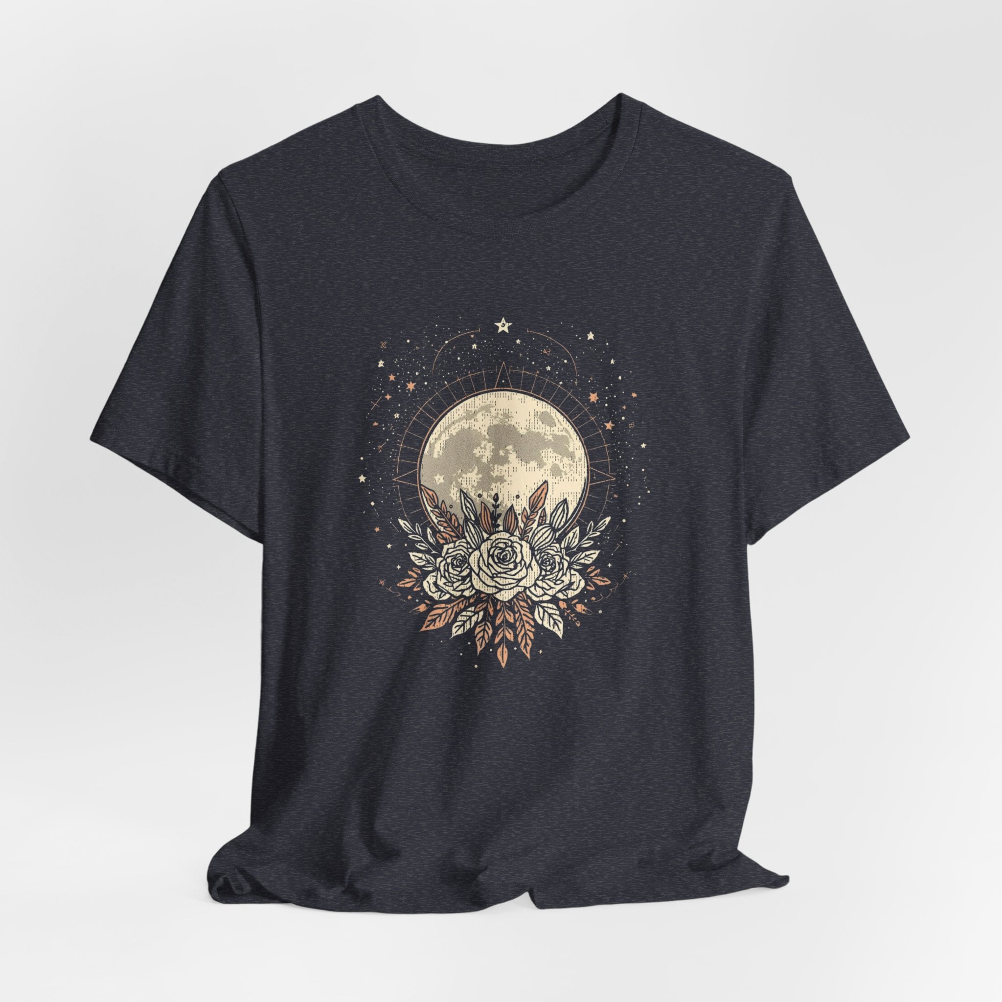 Full Moon & Flower Celestial Graphic T-Shirt