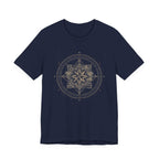 Celestial Compass Rose Floral Mandala Graphic T-Shirt