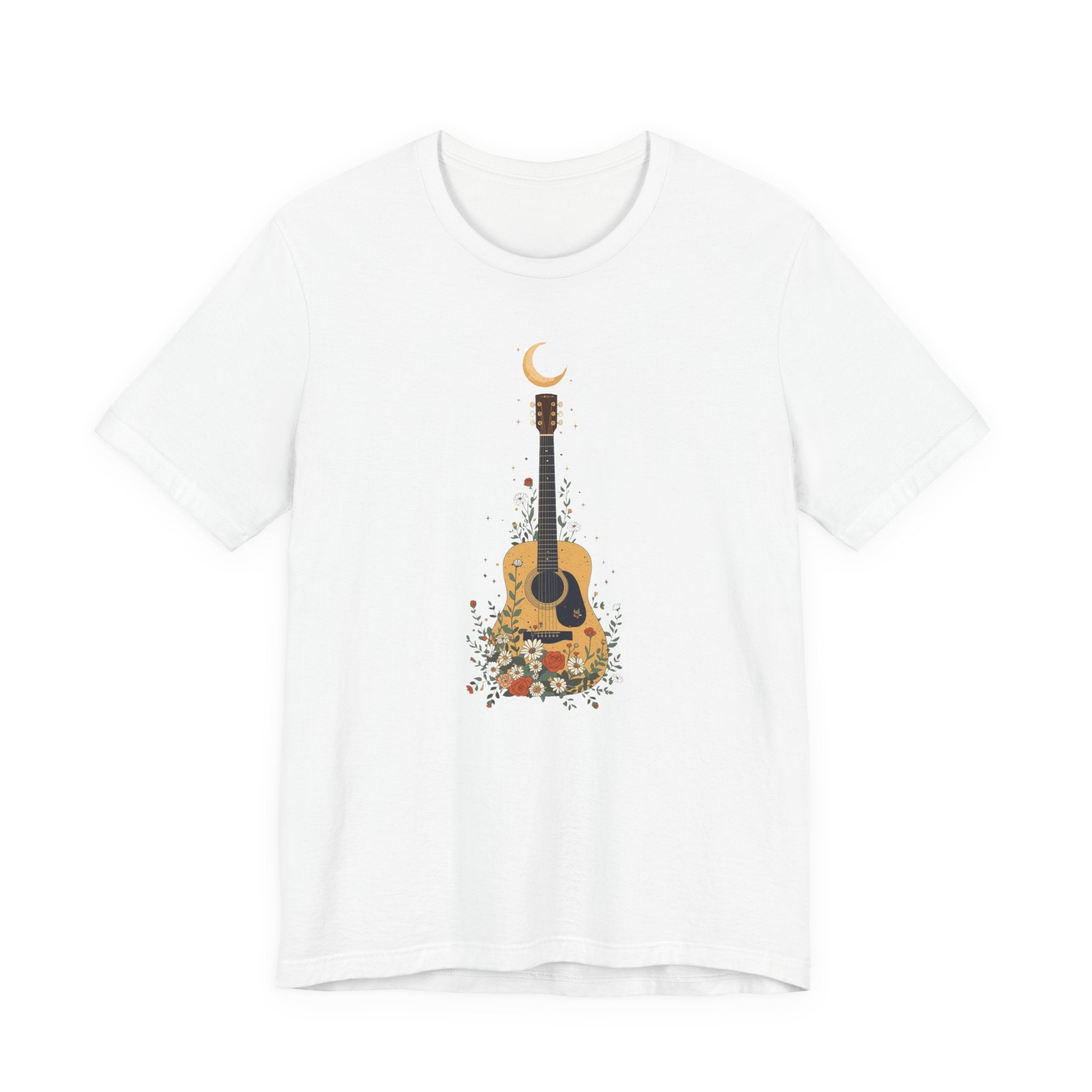 Celestial Floral Guitar Graphic T-Shirt