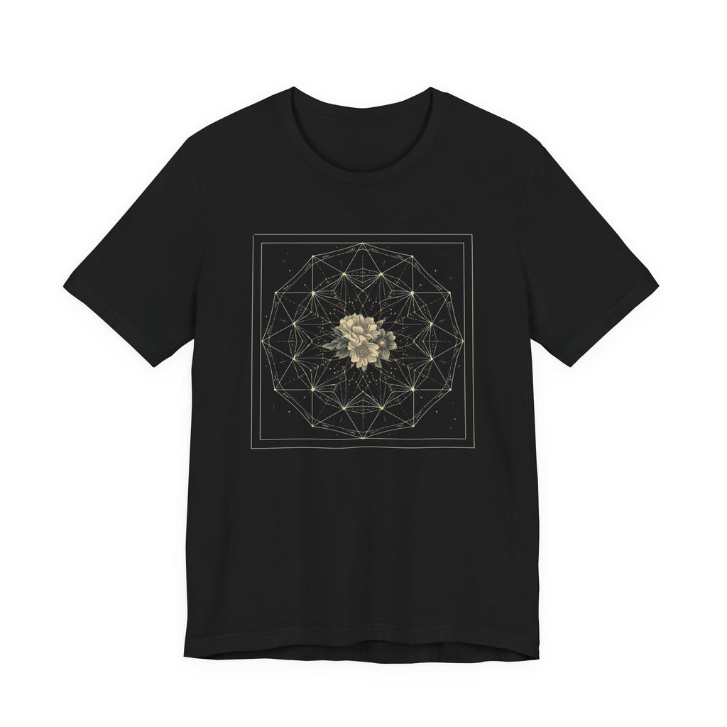 Sacred Geometry Floral Mandala Celestial Graphic T-Shirt