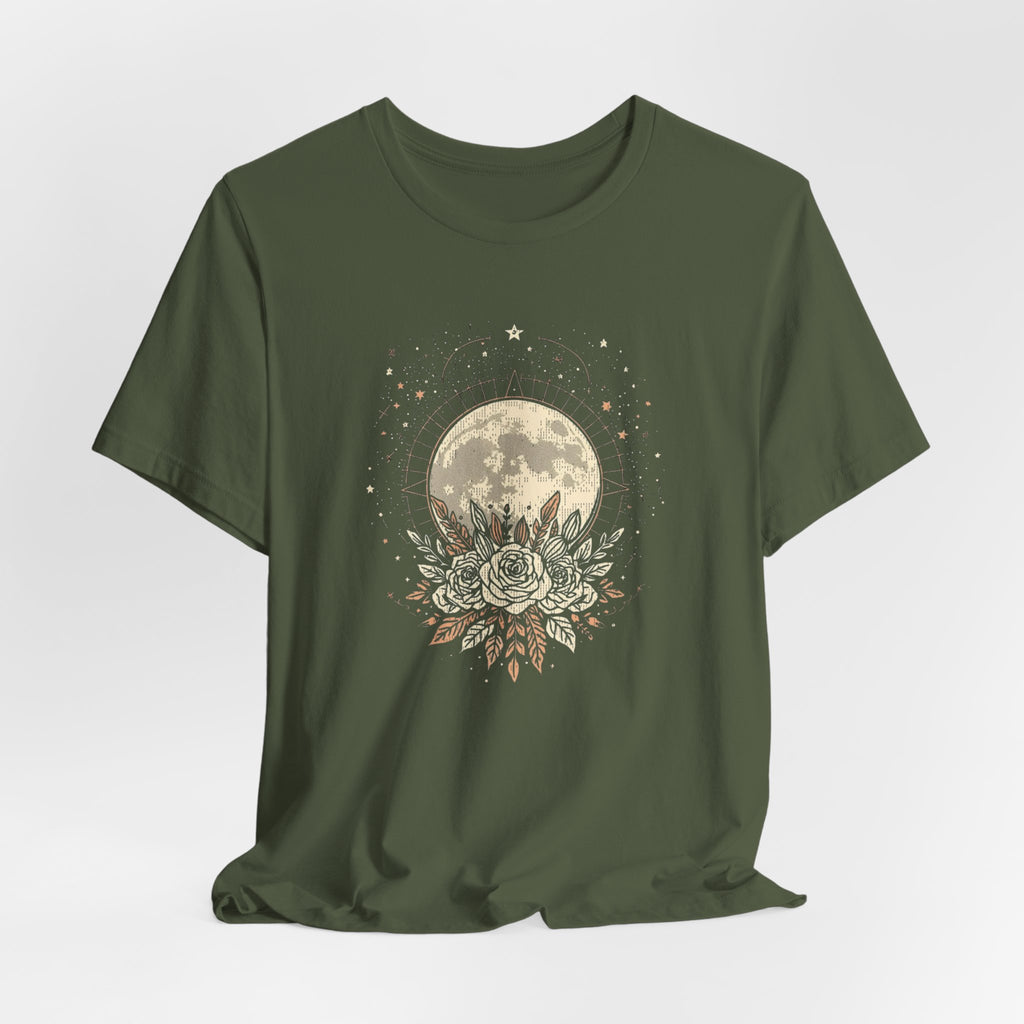 Full Moon & Flower Celestial Graphic T-Shirt