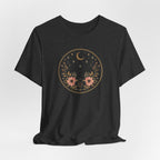 Minimal Celestial Floral Moon Graphic Tee