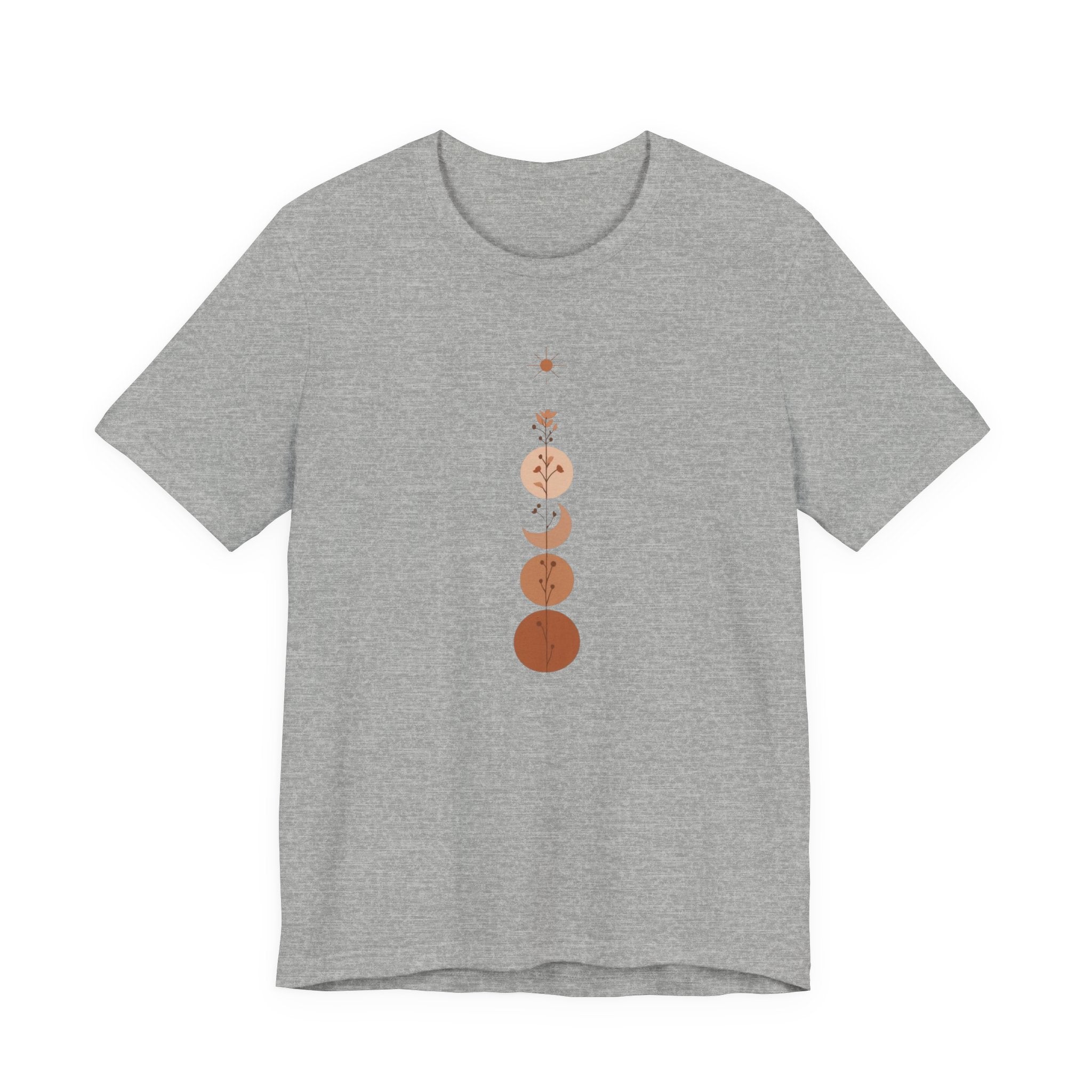 Warm Scandinavian Crescent Moon and Flowers T-Shirt