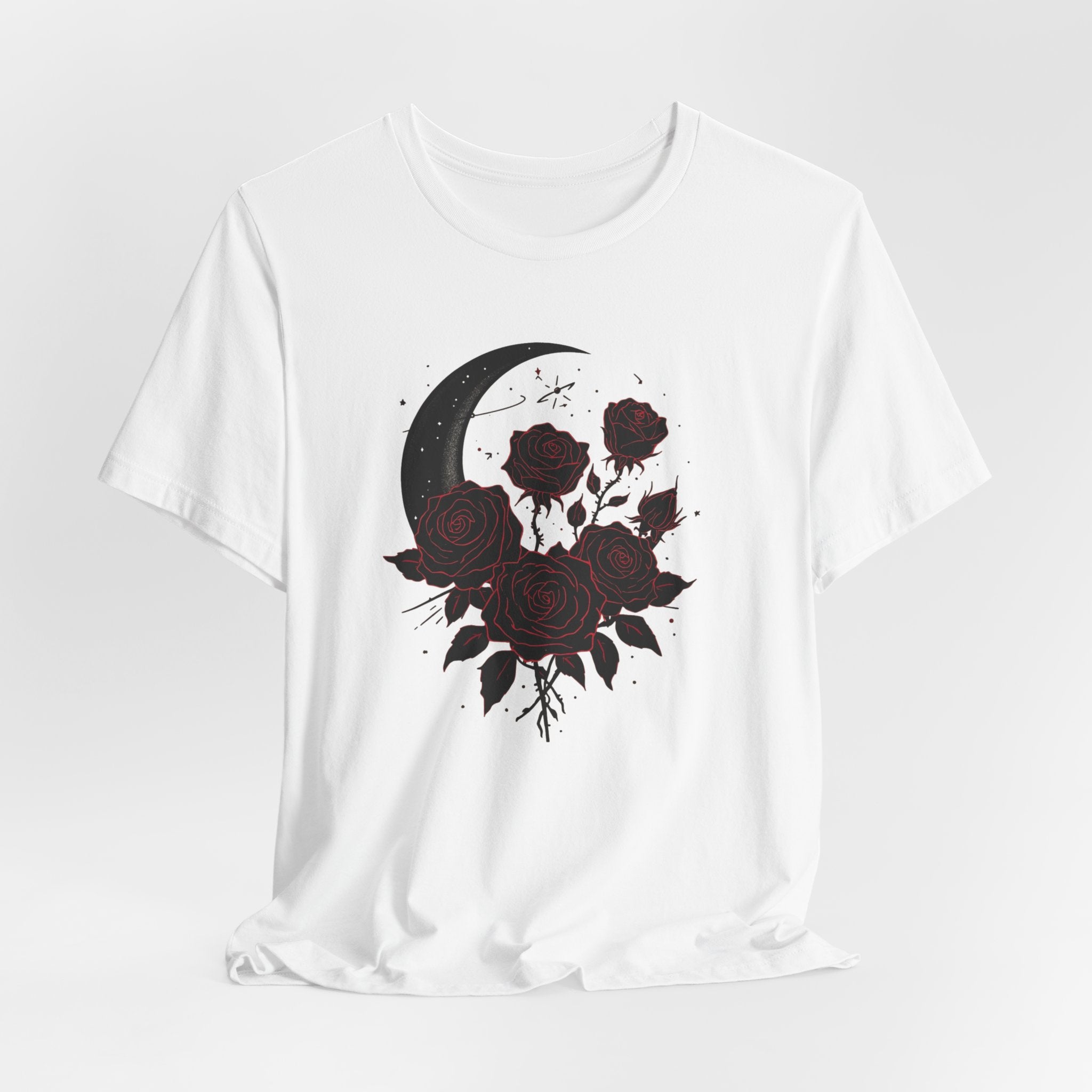 Gothic Moon and Roses T-Shirt