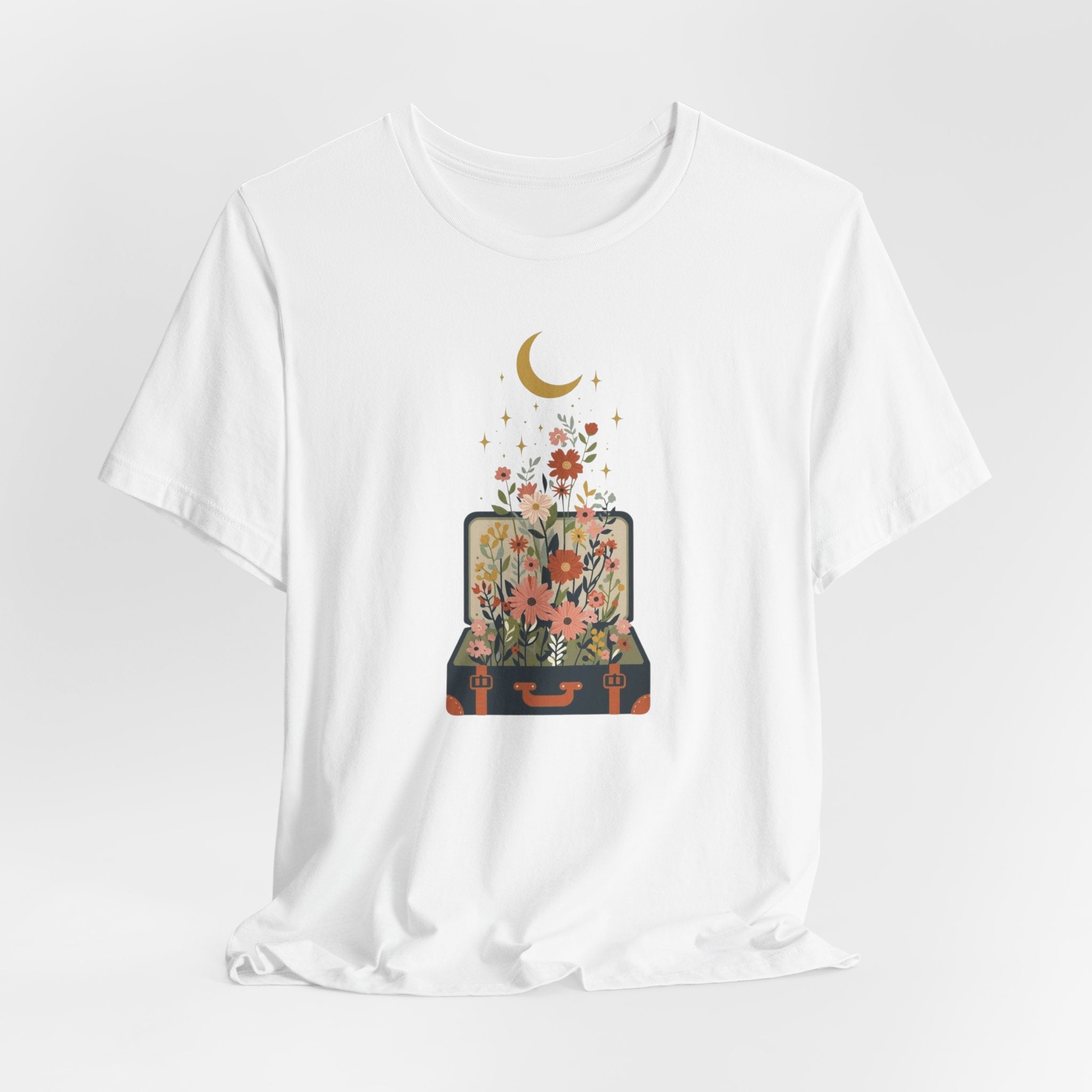 Blooming Suitcase Celestial Graphic T-Shirt