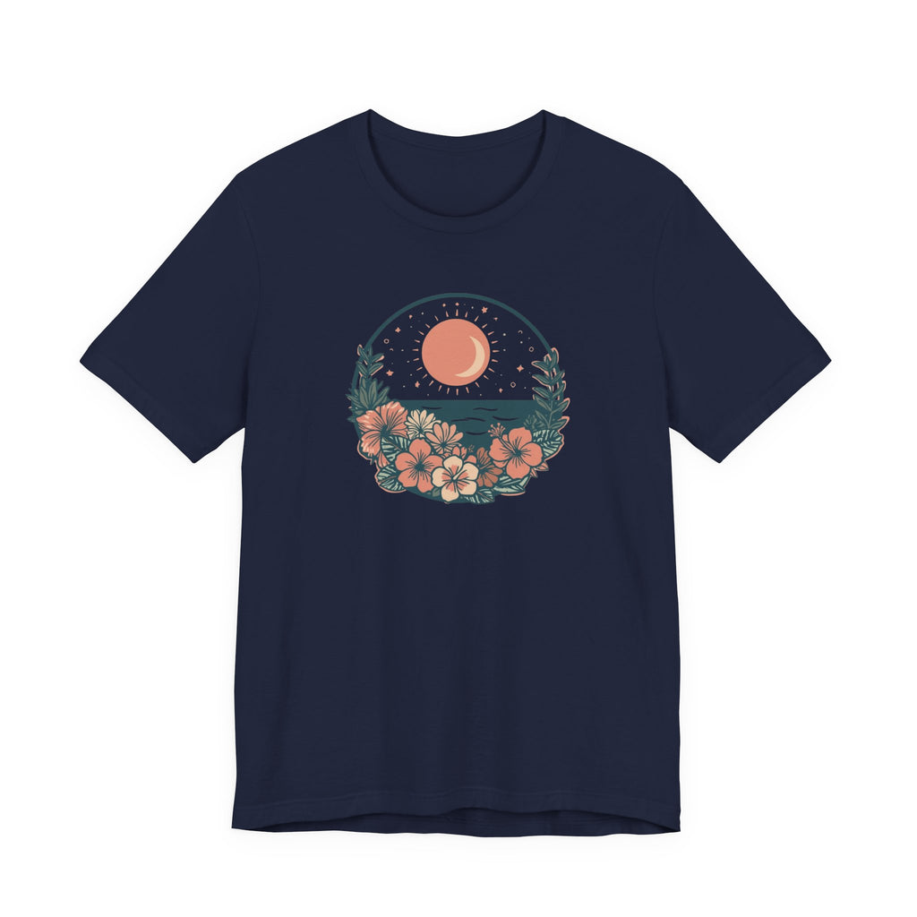 Sunset Ocean Moon Floral T-Shirt