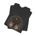 Minimal Celestial Floral Moon Graphic Tee