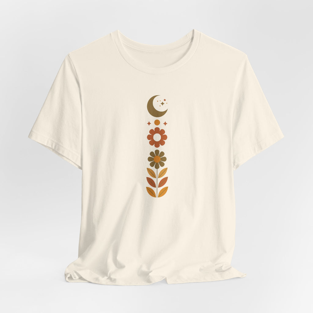 Retro Moon and Flowers T-Shirt