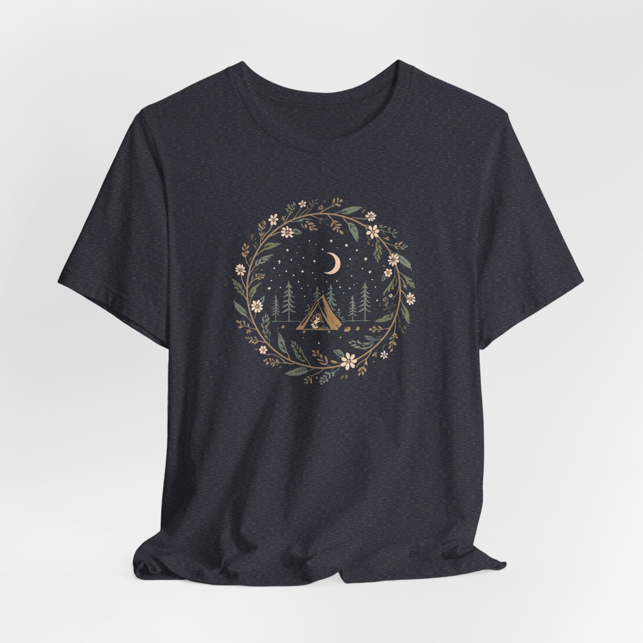 Moonlit Forest Camping Graphic T-Shirt